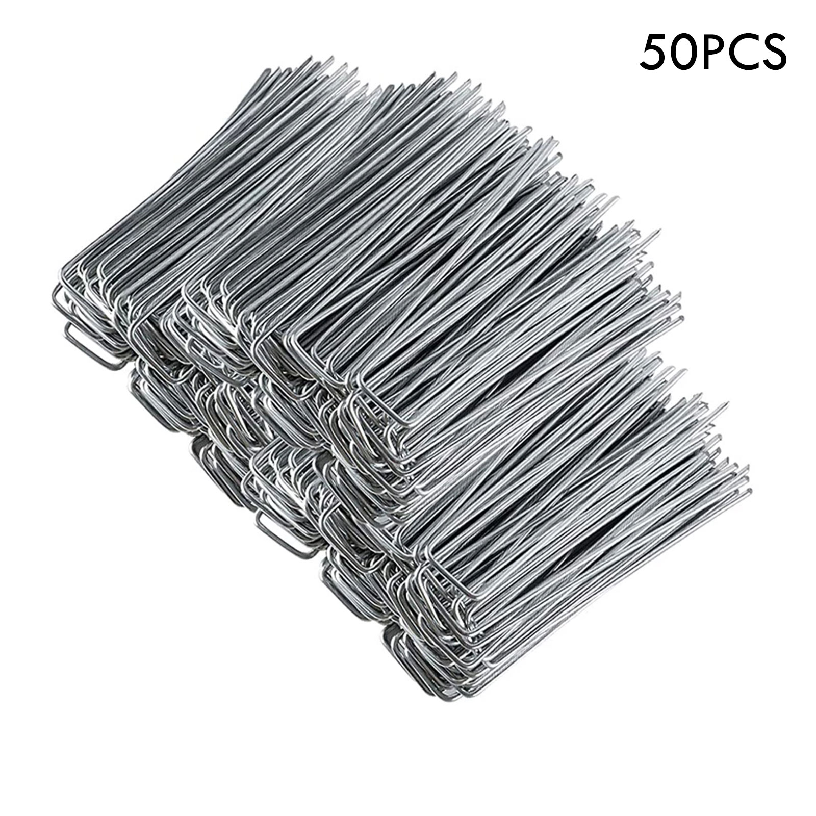 Pack Of 50 Garden Netting Pegs Stakes Staples Securing Lawn U Shaped